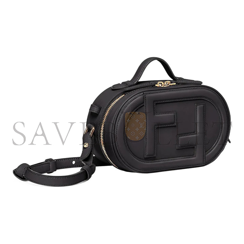 FENDI VITELLO GRACE MATTE O'LOCK MINI CAMERA CASE LIGHT BLACK 8BS058A5DYF0KUR (21*13*8cm)